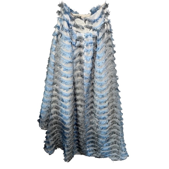 NWT Elliatt Silhouette Hi-Lo Blue Creme Maxi Skirt Fringe Women’s Small Evening - Picture 6 of 11